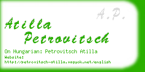 atilla petrovitsch business card